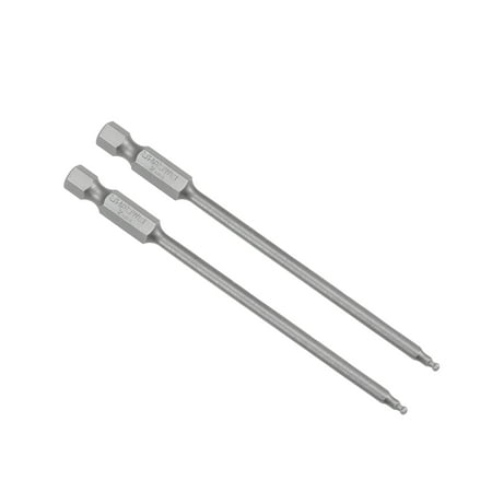2Pcs Ball End Hex Bits 1/4 Inch Hex Shank 3.9 Inch Length Magnetic H2 Head Screwdriver S2 HRC58 Screw Driver Bit
2Pcs Ball End Hex Bits 1/4 Inch Hex Shank 3.9 Inch Length Magnetic H2 Head Screwdriver S2 HRC58 Screw Driver Bit