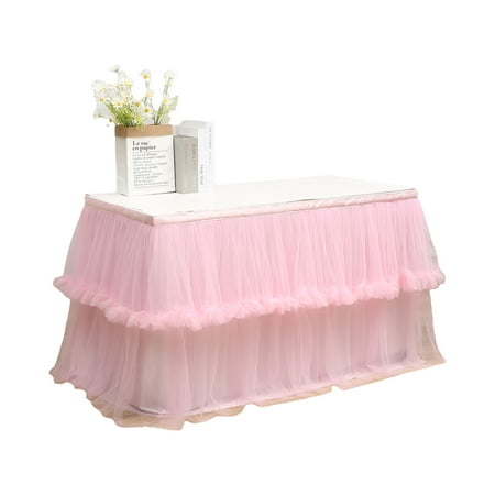 Opperiaya 72.83 Table Cloth Solid Color Rectangular Ruffled Tablecloth Table Skirts