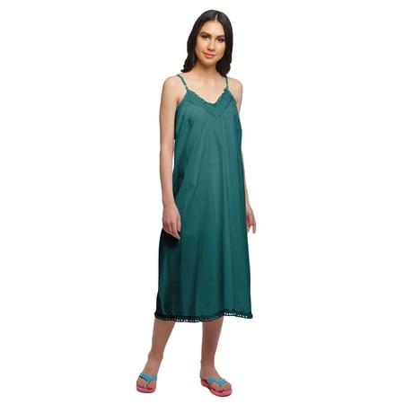 Moomaya Solid Sleepwear For Ladies WoMen s V-Neck Spaghetti Strap Nightdress