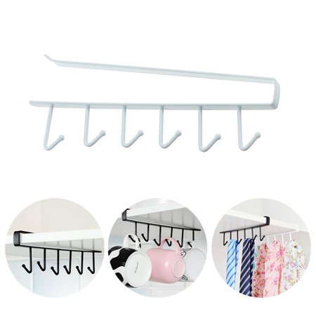 Multi-function U-shaped Hook -Kitchen Cabinet Hook Wardrobe Traceless Nail-free Storage Rack (White)
