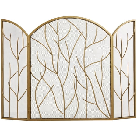 DecMode 25 x 31 Gold Metal Arched 3 Panel Tree Fireplace Screen with Branch Inspired Design 1-Piece
DecMode 25 x 31 Gold Metal Arched 3 Panel Tree Fireplace Screen with Branch Inspired Design 1-Piece