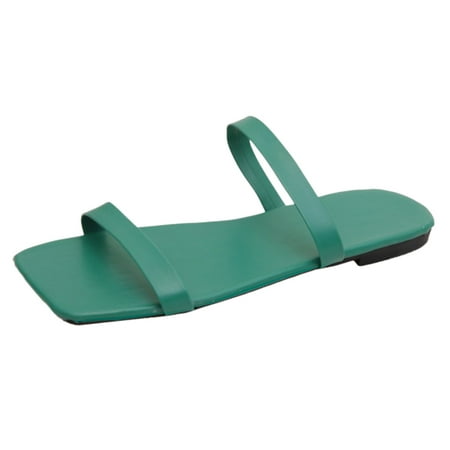 Cathalem Women Summer Breathable Fashion Colorful Portable Flat Casual Open Toe Square Head Beach Cool Outing Slippers Green 37
Cathalem Women Summer Breathable Fashion Colorful Portable Flat Casual Open Toe Square Head Beach Cool Outing Slippers Green 37