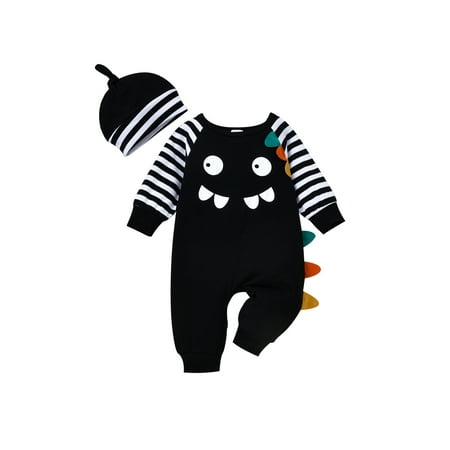 Gwiyeopda Newborn Boy Romper Outfits Long Sleeve Monster Stripe Printed Romper Hat Set
Gwiyeopda Newborn Boy Romper Outfits Long Sleeve Monster Stripe Printed Romper Hat Set