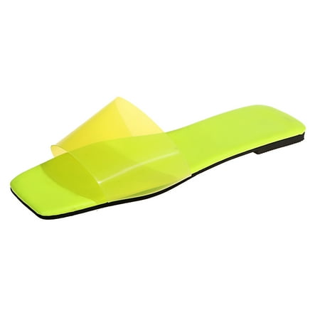 Follure Girl women s casual shoes Women s Casual Slippers Flat Transparent Square Sandals And Slippers Yellow 38
Follure Girl women s casual shoes Women s Casual Slippers Flat Transparent Square Sandals And Slippers Yellow 38