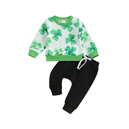 Bslissey Toddler Baby Boys 2Pcs Outfits Shamrock Print Long Sleeve Sweatshirt + Elastic Pants 6M 12M 18M 24M 3T Infant Casual Long Pants Set for Ireland Festivals
Bslissey Toddler Baby Boys 2Pcs Outfits Shamrock Print Long Sleeve Sweatshirt + Elastic Pants 6M 12M 18M 24M 3T Infant Casual Long Pants Set for Ireland Festivals