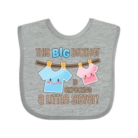 Inktastic This Big Brother is Expecting a Little Sister Gift Baby Boy Bib