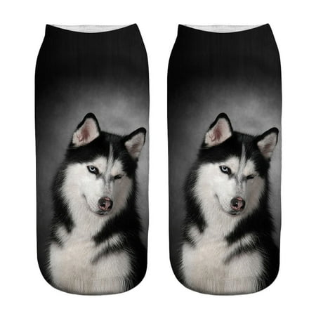 Kunpeng Popular Funny Unisex Short Socks 3D Dog Printed Anklet Socks Casual