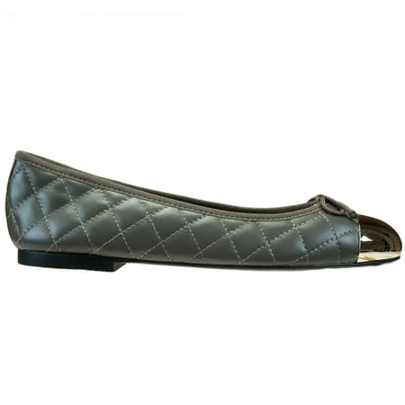 Bailarinas ELLA TAU Taupe Quilted Ballerina Flats for womens
