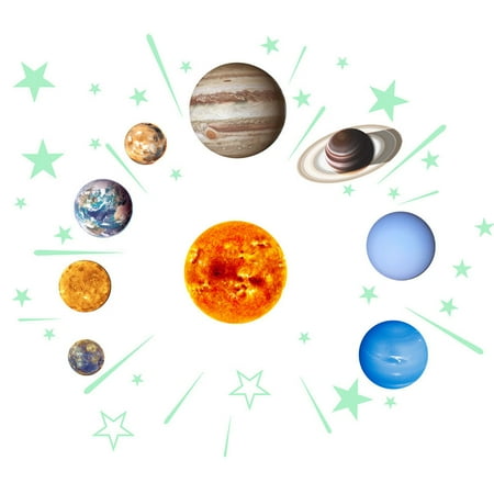 DIY Funny Home Decorative Luminous Wall Sticker Nine Planets Solar System Light-emitting Moon Wallpaper Children Room Ceiling Hom
DIY Funny Home Decorative Luminous Wall Sticker Nine Planets Solar System Light-emitting Moon Wallpaper Children Room Ceiling Hom