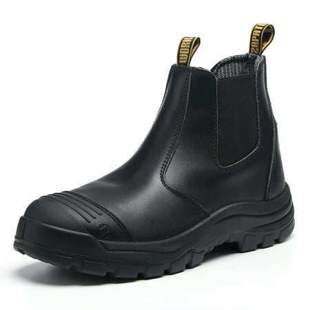 HANDMEN Mens Soft Toe Slip On Waterproof Slip Resistant Anti-static Puncture-proof Work Boots Black 802BK 8.5
HANDMEN Mens Soft Toe Slip On Waterproof Slip Resistant Anti-static Puncture-proof Work Boots Black 802BK 8.5