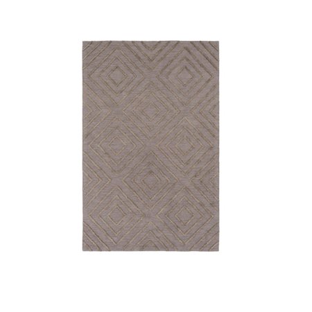 4' x 6' Diamond Infinite Beaver and Dark Wood Brown Hand Hooked Area Throw Rug