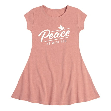 Instant Message - Peace Be With You - Toddler & Youth Girls Fit & Flare Dress