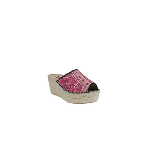 Respoke | Isabel Printed Wedge Heel Espadrille Sandals | Pink | Size 7