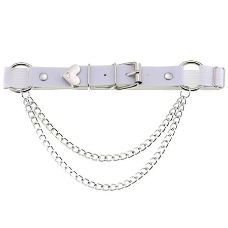 Sexy Peach Heart Garter Belt Nightclub Bar Leather Leg Garter Clip