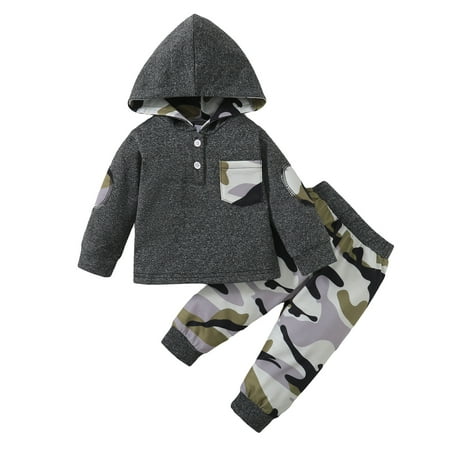 KIMI BEAR Infant Baby Boys Pants Outfits 18 Months Infant Boy Fall Winter Outfits 24 Months Boy Casual Camouflage Stitching Hooded Long Sleeve Hoodie Pants 2PCs Set Gray
KIMI BEAR Infant Baby Boys Pants Outfits 18 Months Infant Boy Fall Winter Outfits 24 Months Boy Casual Camouflage Stitching Hooded Long Sleeve Hoodie Pants 2PCs Set Gray