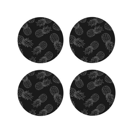 Coasters Set of 4 - White Pineapples Drink Coasters for Tabletop Protection Leather Coasters for Living Room Decor and Housewarming Gift Round Shape
Coasters Set of 4 - White Pineapples Drink Coasters for Tabletop Protection Leather Coasters for Living Room Decor and Housewarming Gift Round Shape