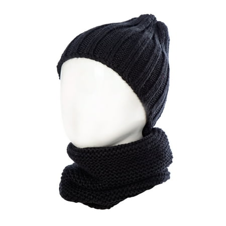 Kids Winter Warm Knitted Hat Simple Woolen for Kids Baby Children (Black)