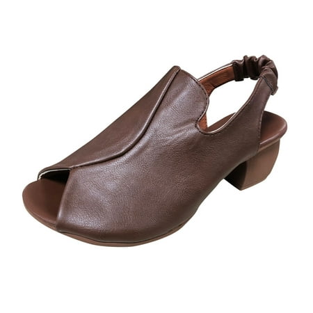 Womens Sandals Fashion Spring And Summer Retro Medium Heel Womenw Sandals Thick Heel Fish Mouth Casual Style Women S Sandals Pu Brown 38
Womens Sandals Fashion Spring And Summer Retro Medium Heel Womenw Sandals Thick Heel Fish Mouth Casual Style Women S Sandals Pu Brown 38