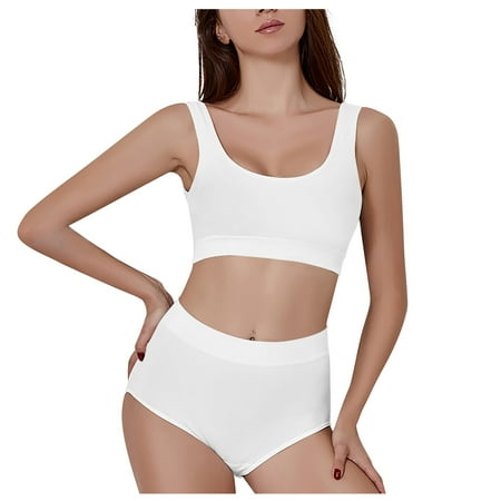 DNDKILG Babydoll Teddy Lingerie Set for Women Sexy High Waisted Bra and Panty Sets Lace Lingerie White L