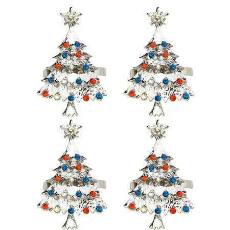 NUOLUX 4pcs Christmas Tree Design Napkin Rings Rhinestone-studded Napkin Holders Napkin Buckles for Party Holiday Wedding (Silver)
NUOLUX 4pcs Christmas Tree Design Napkin Rings Rhinestone-studded Napkin Holders Napkin Buckles for Party Holiday Wedding (Silver)