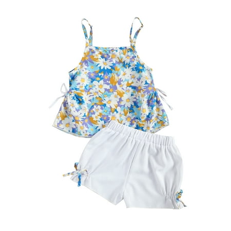 JYYYBF Toddler Baby Girls Summer Clothes Outfits Flower Print Sleeveless Sling Tops+Shorts 2Pcs Infant Girls Set White
JYYYBF Toddler Baby Girls Summer Clothes Outfits Flower Print Sleeveless Sling Tops+Shorts 2Pcs Infant Girls Set White