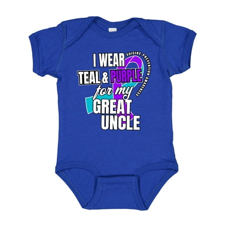 Inktastic Suicide Prevention I Wear Teal and Purple for My Great Uncle Gift Baby Boy or Baby Girl Bodysuit
Inktastic Suicide Prevention I Wear Teal and Purple for My Great Uncle Gift Baby Boy or Baby Girl Bodysuit