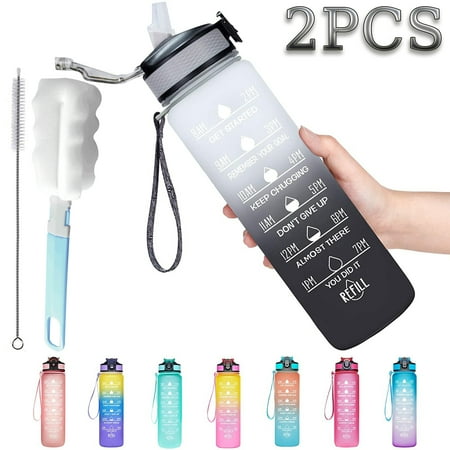 Elbourn 2PC 32oz Motivational Fitness Sports Water Bottle with Time Marker & Removable Strainer BPA Free Non-Toxic
Elbourn 2PC 32oz Motivational Fitness Sports Water Bottle with Time Marker & Removable Strainer BPA Free Non-Toxic