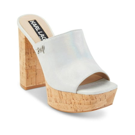 Karl Lagerfeld Paris Womens Hensley Suede Slip On Platform Sandals