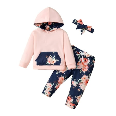 Kucnuzki Infant Baby Girls Winter Outfits 12-18 Months Pant Sets Long Sleeves Hoodie Sweatshirt Pocket Hooded Top Drawstring Floral Pants with Headband 3pcs Clothing Sets Pink
Kucnuzki Infant Baby Girls Winter Outfits 12-18 Months Pant Sets Long Sleeves Hoodie Sweatshirt Pocket Hooded Top Drawstring Floral Pants with Headband 3pcs Clothing Sets Pink