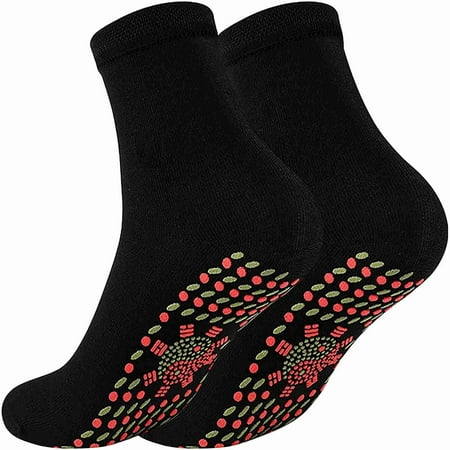 

DNDKILG Compression Soft Ankel High Socks for Women Warm Causal Winter Heated Socks Black One Size