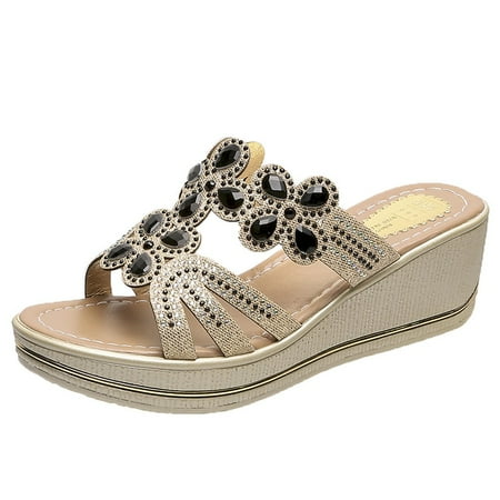 knqrhpse slippers for women Ladies Bohemia Crystal Wedges Thick Peep Toe Sandals Shoes womens slippers house slippers for women
knqrhpse slippers for women Ladies Bohemia Crystal Wedges Thick Peep Toe Sandals Shoes womens slippers house slippers for women