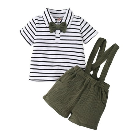 12 Months Baby Boys Summer 2PCS Outfits 18 Months Toddler Boys Gentleman Outfits Stripe Short Sleeve Lapel Shirt Top Overall Shorts Set Green
12 Months Baby Boys Summer 2PCS Outfits 18 Months Toddler Boys Gentleman Outfits Stripe Short Sleeve Lapel Shirt Top Overall Shorts Set Green