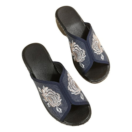 Women s Platform Wedge Slides Sandals Boho Embroidered Flower Vintage Slippers Casual Summer Open Toe Slip On Walking Shoes
Women s Platform Wedge Slides Sandals Boho Embroidered Flower Vintage Slippers Casual Summer Open Toe Slip On Walking Shoes