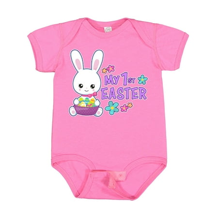 Inktastic My 1st Easter with Bunny and Easter Basket Gift Baby Girl Bodysuit