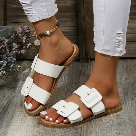 uikmnh Slippers for Women Summer Women Sandals Soft Bottom Flat Open Toe Belt Buckle Beach Slippers Casual White 6.5
uikmnh Slippers for Women Summer Women Sandals Soft Bottom Flat Open Toe Belt Buckle Beach Slippers Casual White 6.5