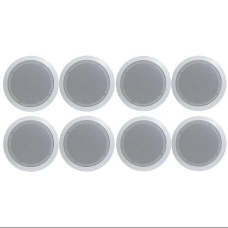 8) Pyle PDIC51RD 5.25 Inch 150W Round White In Ceiling Wall Flush Speakers Eight 8) Pyle PDIC51RD 5.25 Inch 150W Round White In Ceiling Wall Flush Speakers Eight