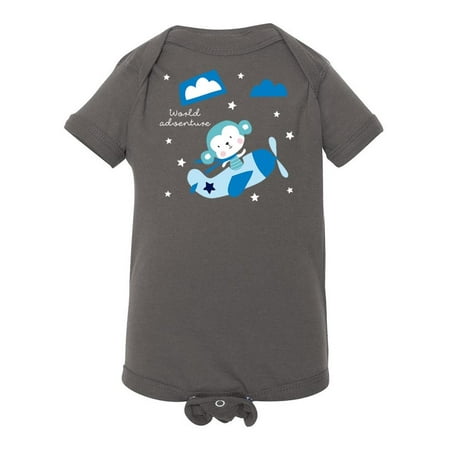 Cute Monkey In Airplane Bodysuit Infant -Image by Shutterstock 12 Months