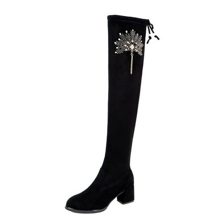 Paiwinds Boots for Women New Style Long Boots Women s Elastic Thick Heel High Boots Can Not Drop High Heel Boots Black
Paiwinds Boots for Women New Style Long Boots Women s Elastic Thick Heel High Boots Can Not Drop High Heel Boots Black