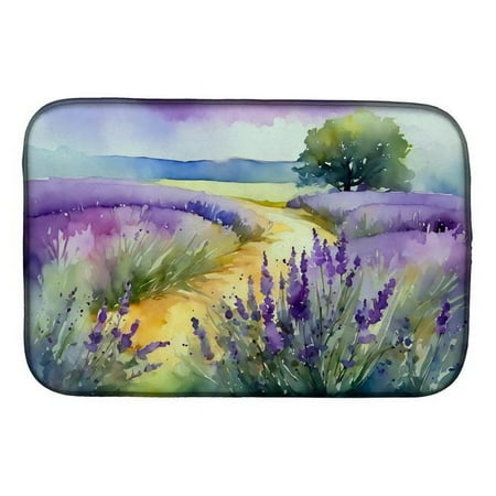 Carolines Treasures DAC1582DDM 21 x 14 in. Unisex Lavender in Watercolor Dish Drying Mat