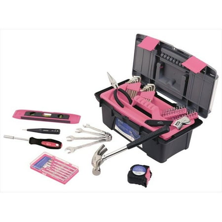 53 Piece Household Tool Kit with Tool Box in Pink