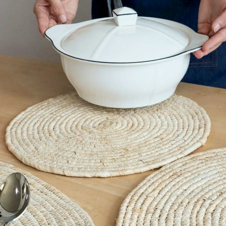 Realyc Insulation Pad Decorative Heat Resistant Unique Hand Woven Dining Table Mat Hot Insulation Pot Holder
Realyc Insulation Pad Decorative Heat Resistant Unique Hand Woven Dining Table Mat Hot Insulation Pot Holder