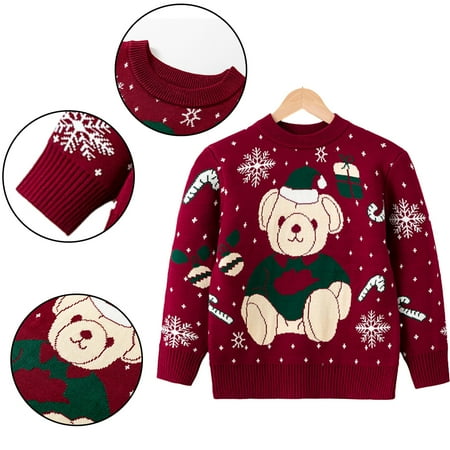 Esaierr Kids Toddler Warm Christmas Sweaters Sweatshirt for Girls 2-7Y Pullover Knitted Little Bear Print Sweaters Cotton Round Neck Knit Sweatshirt
Esaierr Kids Toddler Warm Christmas Sweaters Sweatshirt for Girls 2-7Y Pullover Knitted Little Bear Print Sweaters Cotton Round Neck Knit Sweatshirt
