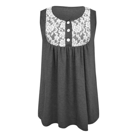 Women s Lace Splicing Doll Collar Loose Comfortable Knitting Vest