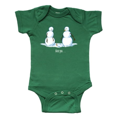 Inktastic Bless You Sneezing Snowman Gift Baby Boy or Baby Girl Bodysuit