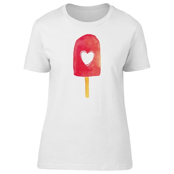 Cute Heart Red Ice Cream Pop Tee Women's -Image by Shutterstock