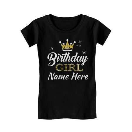 Customized Birthday Girl Shirt Princess Crown Youth Kids Girls Fitted T-Shirt L (7-8) Black 
Customized Birthday Girl Shirt Princess Crown Youth Kids Girls Fitted T-Shirt L (7-8) Black