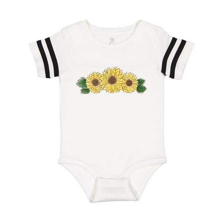 Inktastic Three Small Sunflowers Gift Baby Boy or Baby Girl Bodysuit