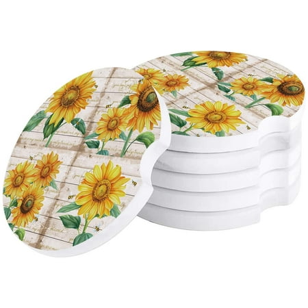 KXMDXA Farm Summer Sunflowers and Bees Rustic Wooden Grain Set of 4 Car Coaster for Drinks Absorbent Ceramic Stone Coasters Cup Mat with Cork Base for Home Kitchen Room Coffee Table Bar Decor
KXMDXA Farm Summer Sunflowers and Bees Rustic Wooden Grain Set of 4 Car Coaster for Drinks Absorbent Ceramic Stone Coasters Cup Mat with Cork Base for Home Kitchen Room Coffee Table Bar Decor
