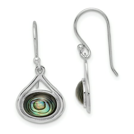 925 Sterling Silver Abalone Shepherd Hook Drop Dangle Chandelier Earrings