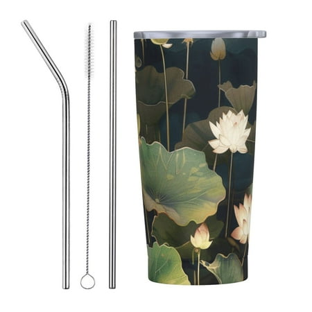 The moonlight shines on the pool 20 oz stainless steel insulated cup with handle lid and straw suitable for home office or car black
The moonlight shines on the pool 20 oz stainless steel insulated cup with handle lid and straw suitable for home office or car black